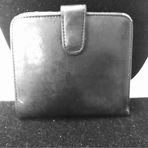 COACH Vtg Glove-tanned Genuine Leather Kiss Lock Portfolio Wallet
